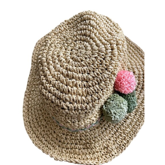 El Corte Ingles Kids Crochet Paper Straw Hat  Size 7-14Y - Picture 5 of 12
